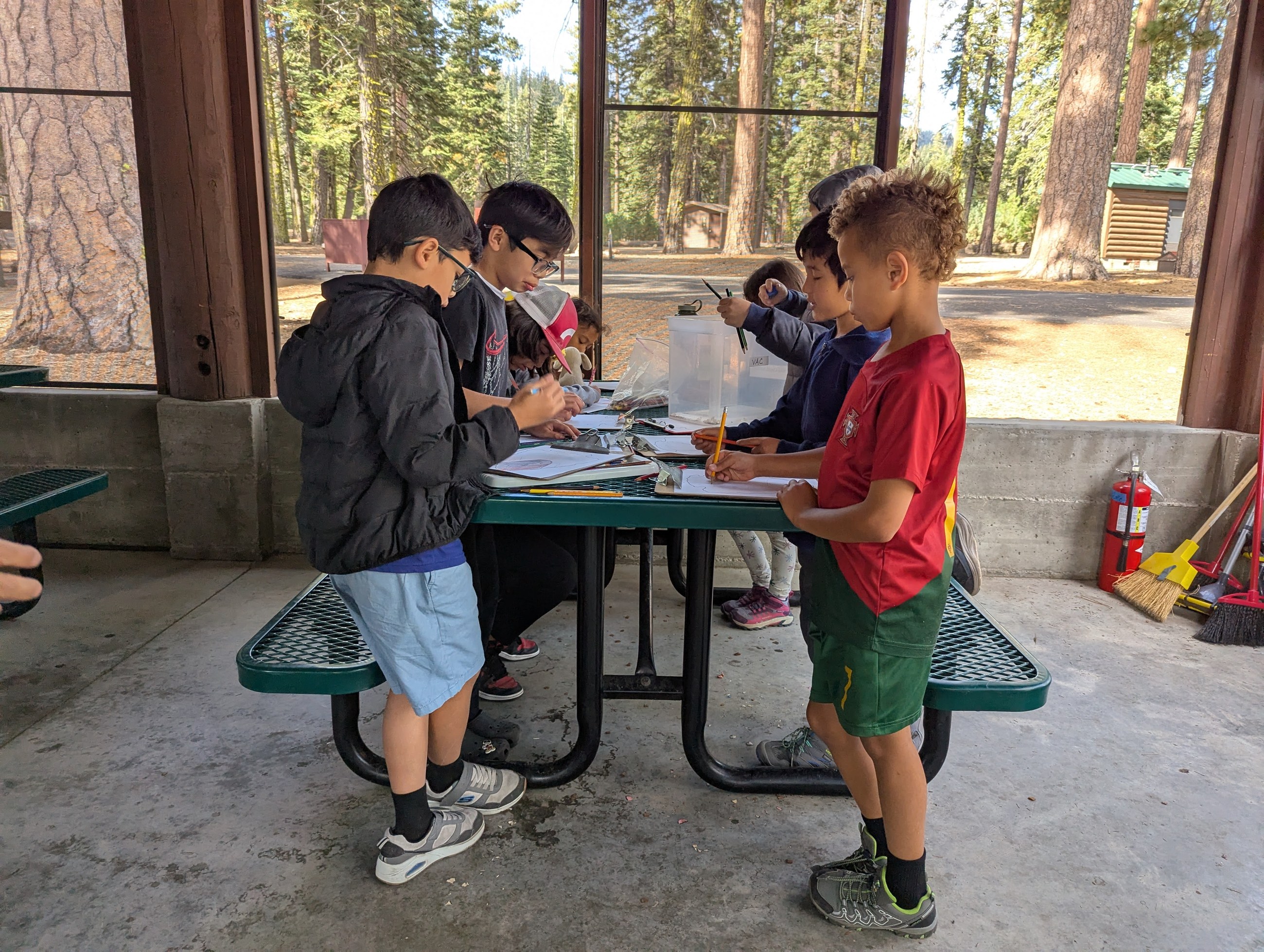 Kids working on a hands-on activity